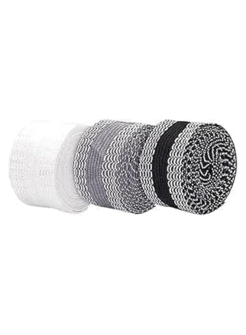 Oasisgalore 3pcs Permanent Washable Iron-On Hem Clothing Tape, Self-Adhesive for Pants & Clothes (Black, White, Gray)  - Image 1