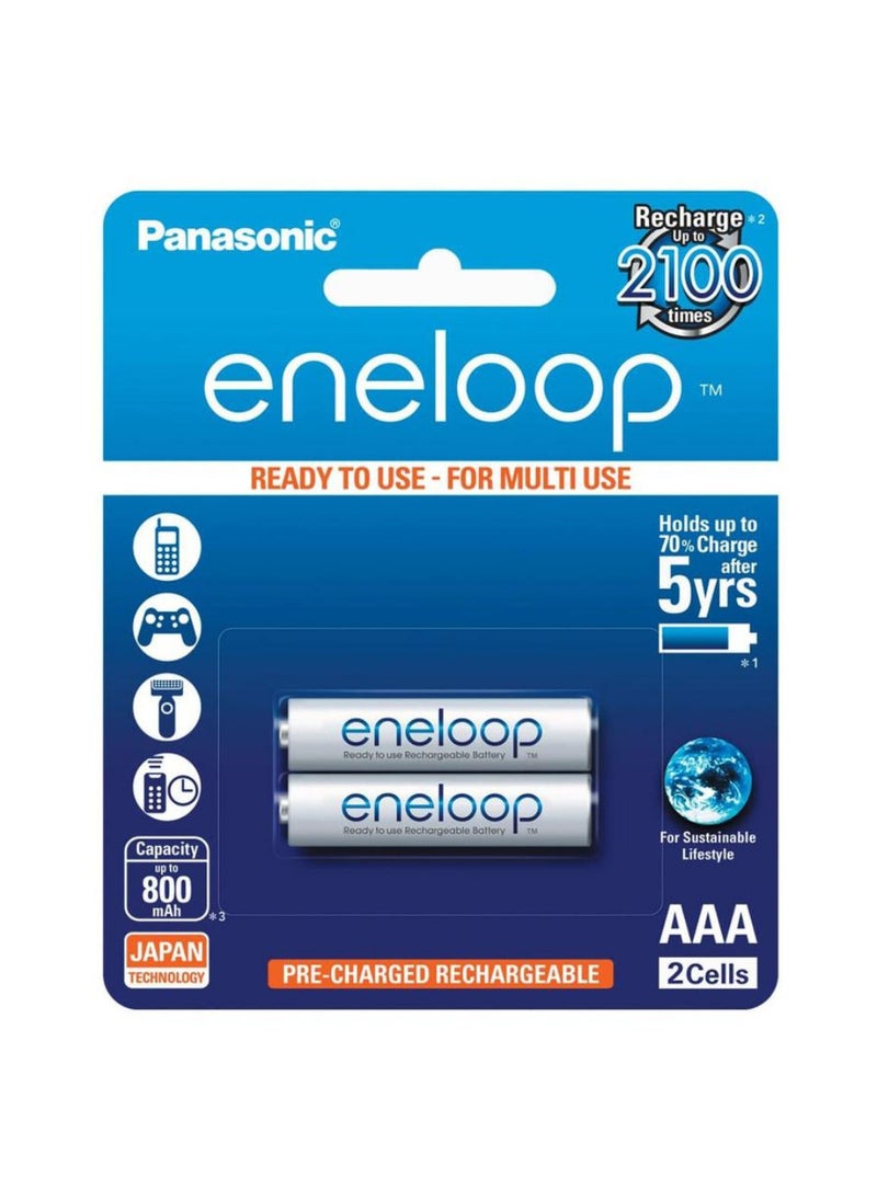Panasonic - Panasonic Eneloop Ni-Mh AAA Rechargeable Battery 2Pcs 800mAh BK-4MCCE-2BT - Image 1