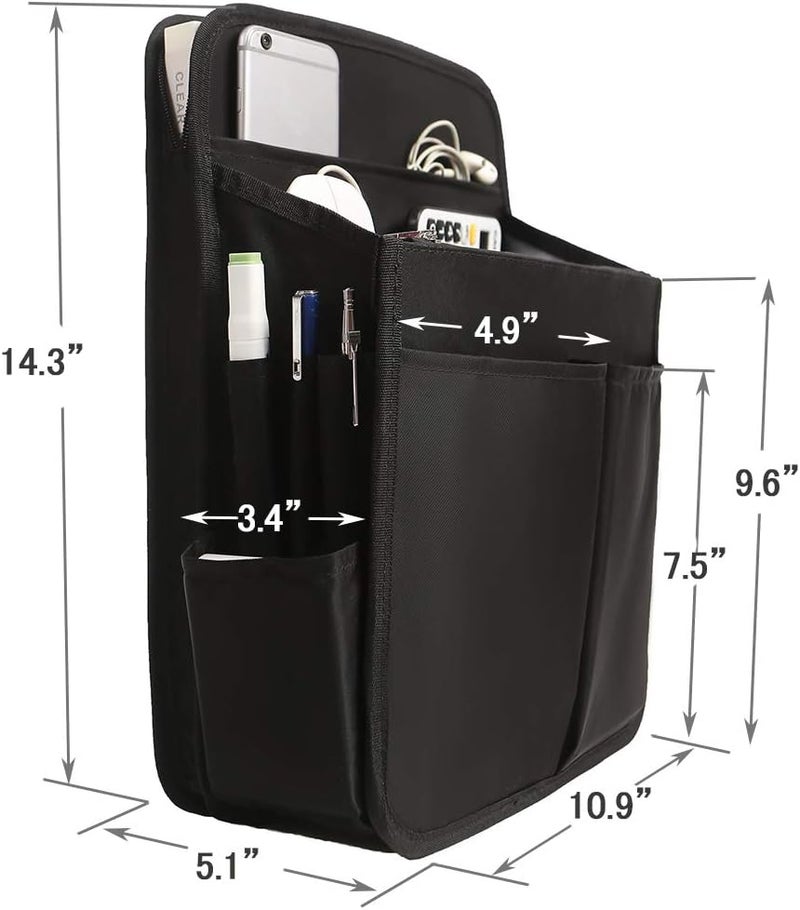 VANCORE Backpack Organizer Insert with Zipper for Rucksack Black Travel Nylon Shoulder Bag Organizer Waterproof - Image 4