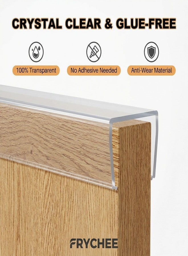 Frychee Full 18 Inches Unshortened Cabinet Door Protector, Clear Flexible Slip-On Edge Guard with Soft Rubber Groove, Trimable Cabinet Bumper for 3/4" Thick Doors, Anti-Wear Anti-Chip, 2 Pack - Image 3