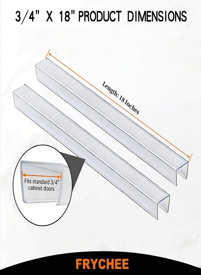 Frychee Full 18 Inches Unshortened Cabinet Door Protector, Clear Flexible Slip-On Edge Guard with Soft Rubber Groove, Trimable Cabinet Bumper for 3/4" Thick Doors, Anti-Wear Anti-Chip, 2 Pack - Image 2