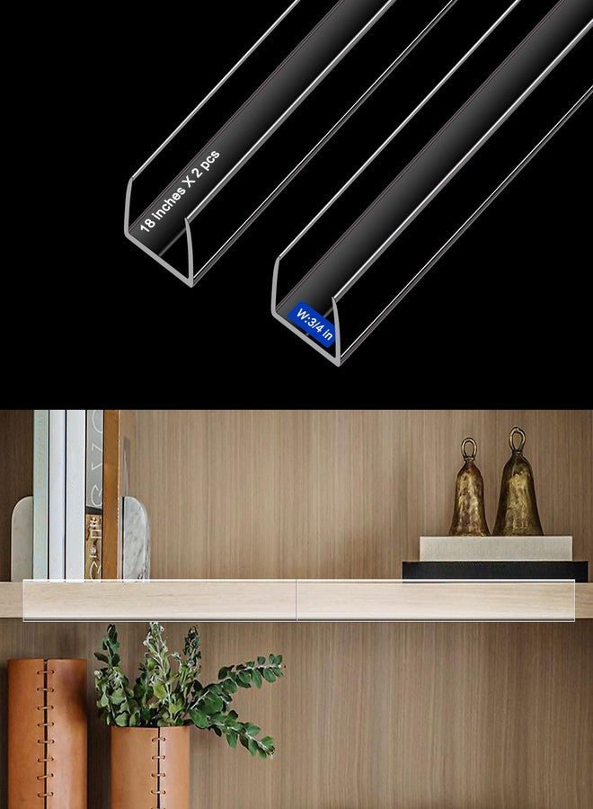 Frychee Full 18 Inches Unshortened Cabinet Door Protector, Clear Flexible Slip-On Edge Guard with Soft Rubber Groove, Trimable Cabinet Bumper for 3/4" Thick Doors, Anti-Wear Anti-Chip, 2 Pack - Image 1
