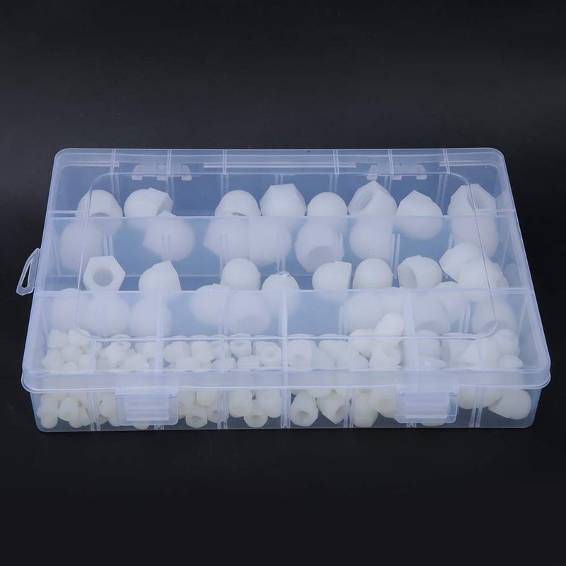White Rubber Screw Caps 145Pcs Toilet Bolt Nut Covers Hex Kit Accessories - Image 3