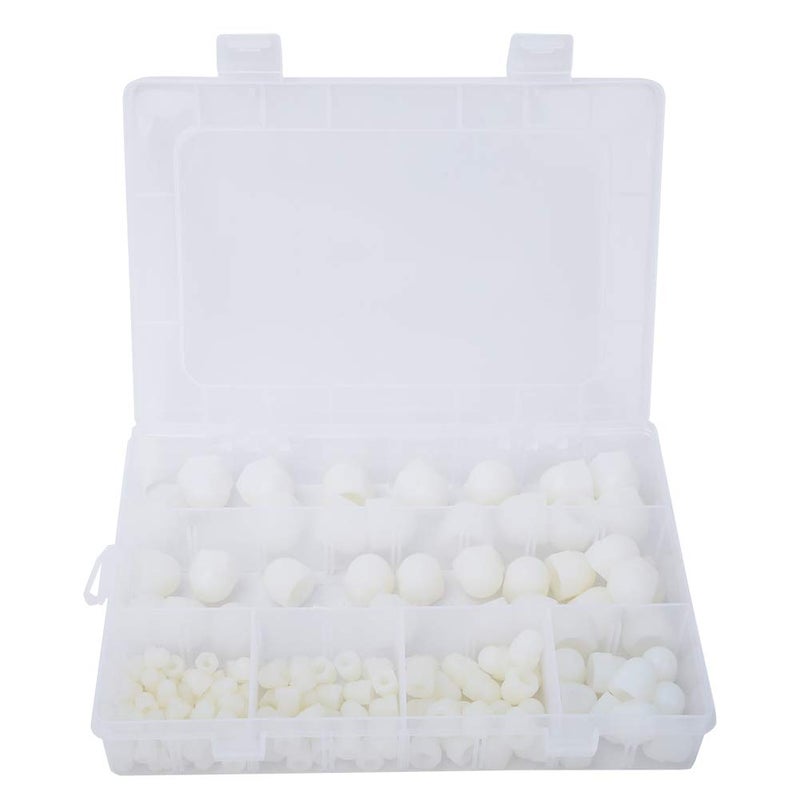White Rubber Screw Caps 145Pcs Toilet Bolt Nut Covers Hex Kit Accessories - Image 5
