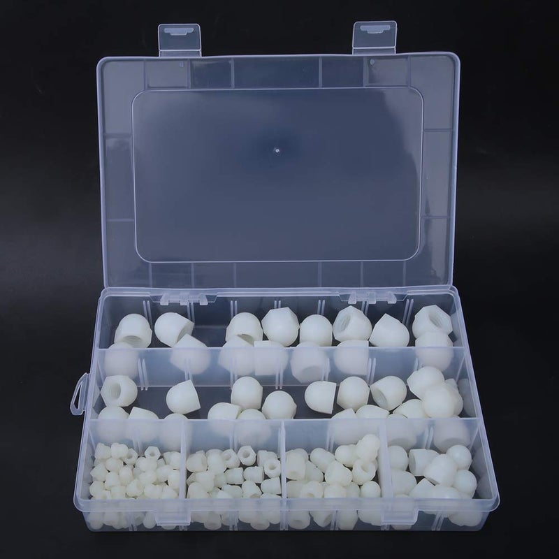 White Rubber Screw Caps 145Pcs Toilet Bolt Nut Covers Hex Kit Accessories - Image 2