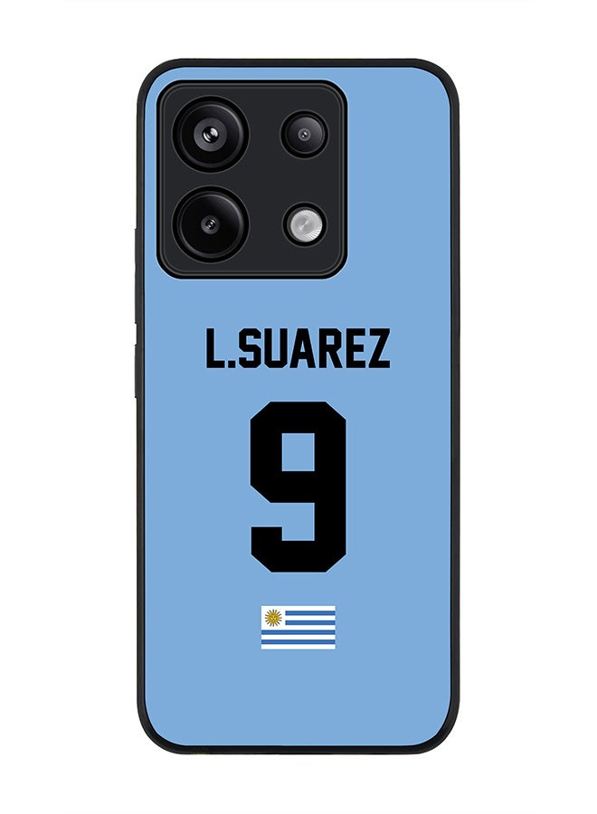 Stylizedd Rugged Black Edge Case for Xiaomi Redmi Note 13 Pro 5G, Slim fit Case Thin Cover -  Football Team - Uruguay , Player Name - L.Suarez - Image 1