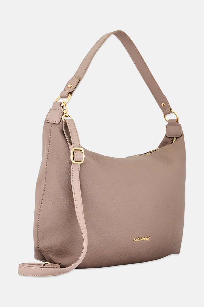 Kathy Ireland Women Brand Logo Handbag, Taupe - Image 3