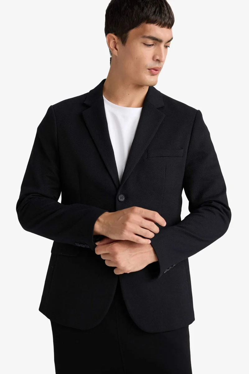 Defacto  Slim Fit Cotton Blazer for Men | Best Price UAE