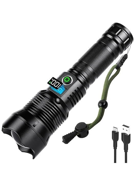 Calyrex Calyrex Flashlights High Lumens Rechargeable 200000 Lumen LED Brightest Flashlight with LCD Digital Display 5 Modes IPX6 Waterproof Powerful Handheld Flash Light for Camping  - Image 1