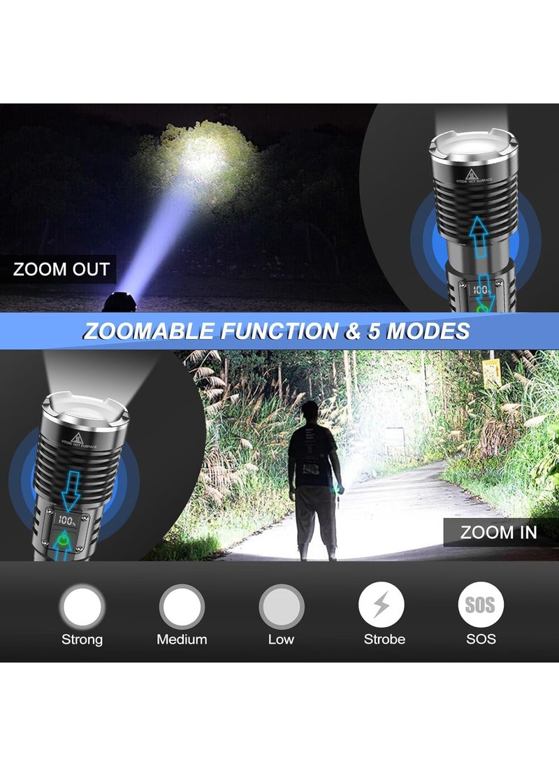 Calyrex Calyrex Flashlights High Lumens Rechargeable 200000 Lumen LED Brightest Flashlight with LCD Digital Display 5 Modes IPX6 Waterproof Powerful Handheld Flash Light for Camping  - Image 4