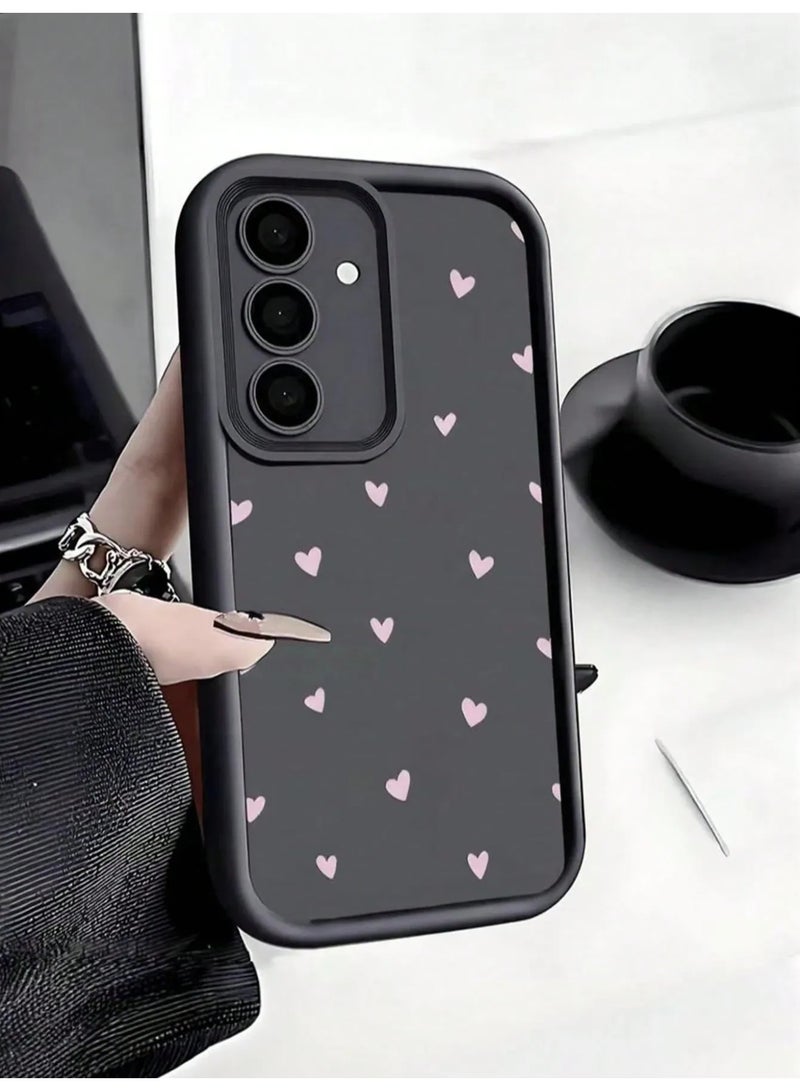 شي إن قطعة واحدة من غطاء هاتف وقائي كامل الجسم مضاد للصدمات ومانع للانزلاق بتصميم قلب وردي جميل وبسيط، مناسب ومتوافق مع سامسونج جلاكسي a54 5g - Image 2