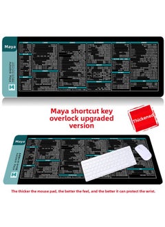 [blender Shortcut Key] Oversized WPS Desk Pad IDEA Office Mouse Pad Da Vinci Keyboard Computer Pad-Color:1000*500*4mm-Pattern:MAYA Shortcut Keys