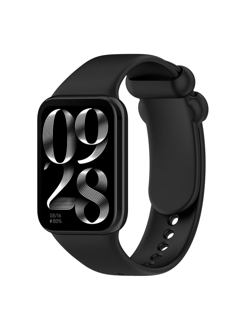 Silicone Watchband Strap For Xiaomi Mi Band 8pro Smart Bracelet Wristband Colorful Buckle For Xiaomi Mi Band 8pro Watch Strap (Black) - Image 1
