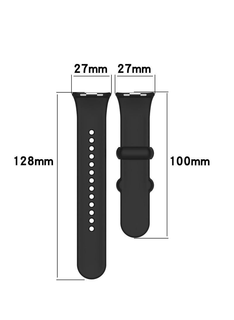 Silicone Watchband Strap For Xiaomi Mi Band 8pro Smart Bracelet Wristband Colorful Buckle For Xiaomi Mi Band 8pro Watch Strap (Black) - Image 5