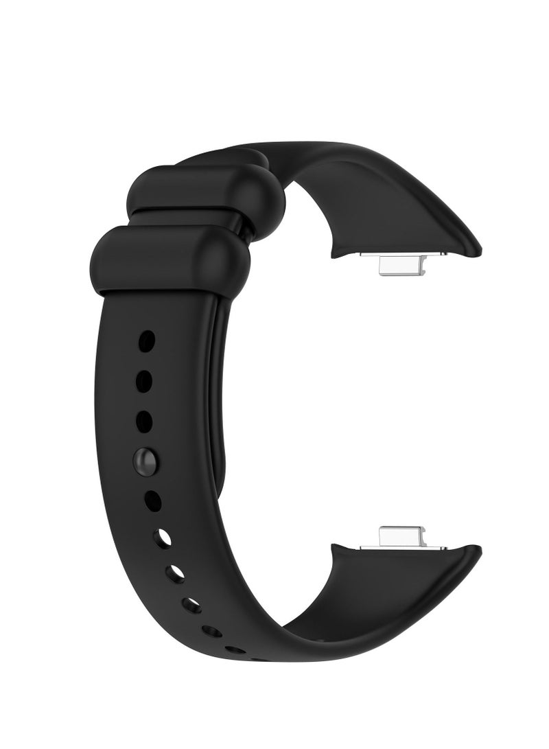 Silicone Watchband Strap For Xiaomi Mi Band 8pro Smart Bracelet Wristband Colorful Buckle For Xiaomi Mi Band 8pro Watch Strap (Black) - Image 2