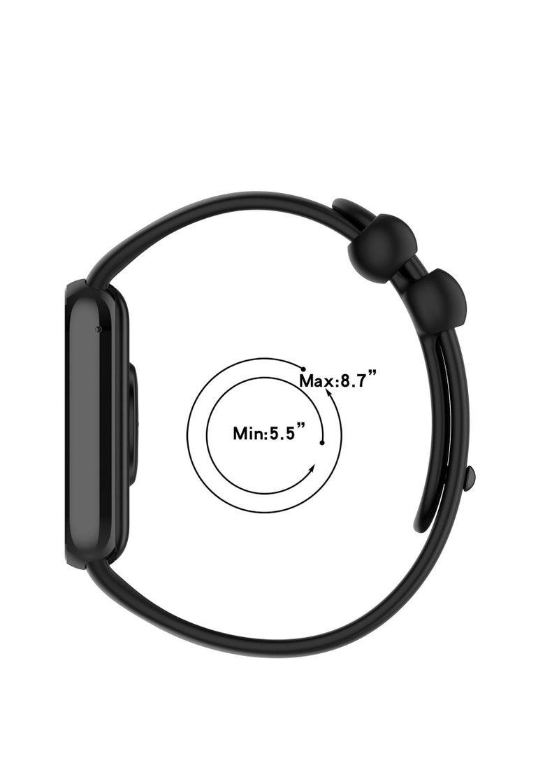 Silicone Watchband Strap For Xiaomi Mi Band 8pro Smart Bracelet Wristband Colorful Buckle For Xiaomi Mi Band 8pro Watch Strap (Black) - Image 4