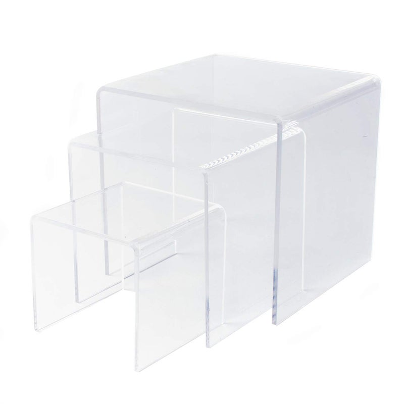 Handy Basics Handy Basics Clear Acrylic Riser Set of Three 3 Inch 4 Inch 5 Inch 