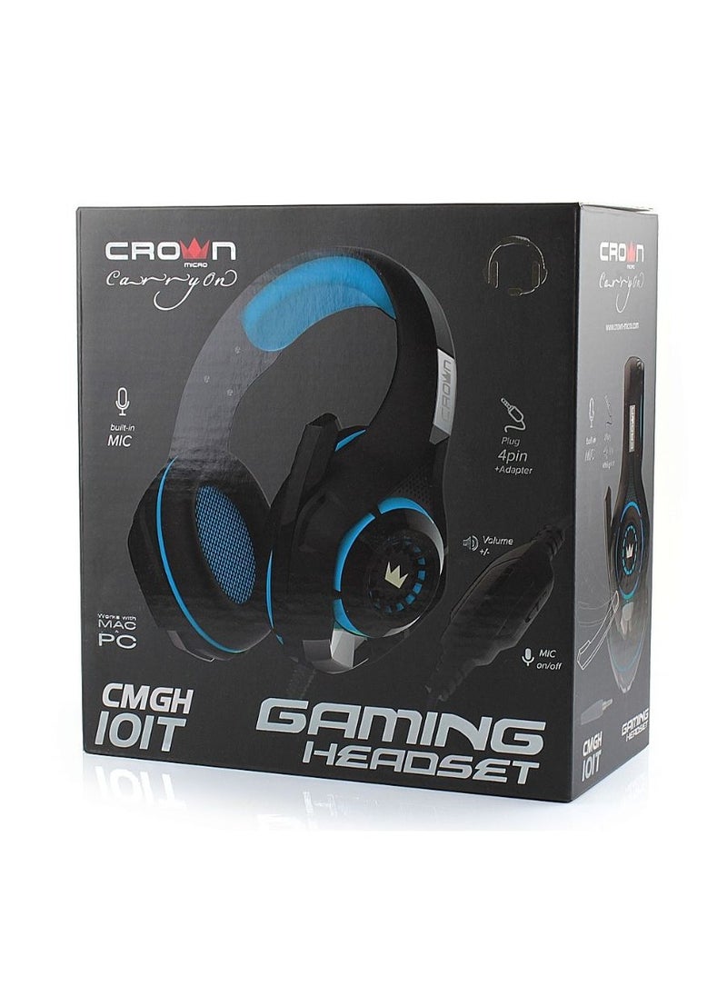 كراون مايكرو سماعة رأس للألعاب Crown Micro CMGH-101T BB باللون الأزرق  - Image 4