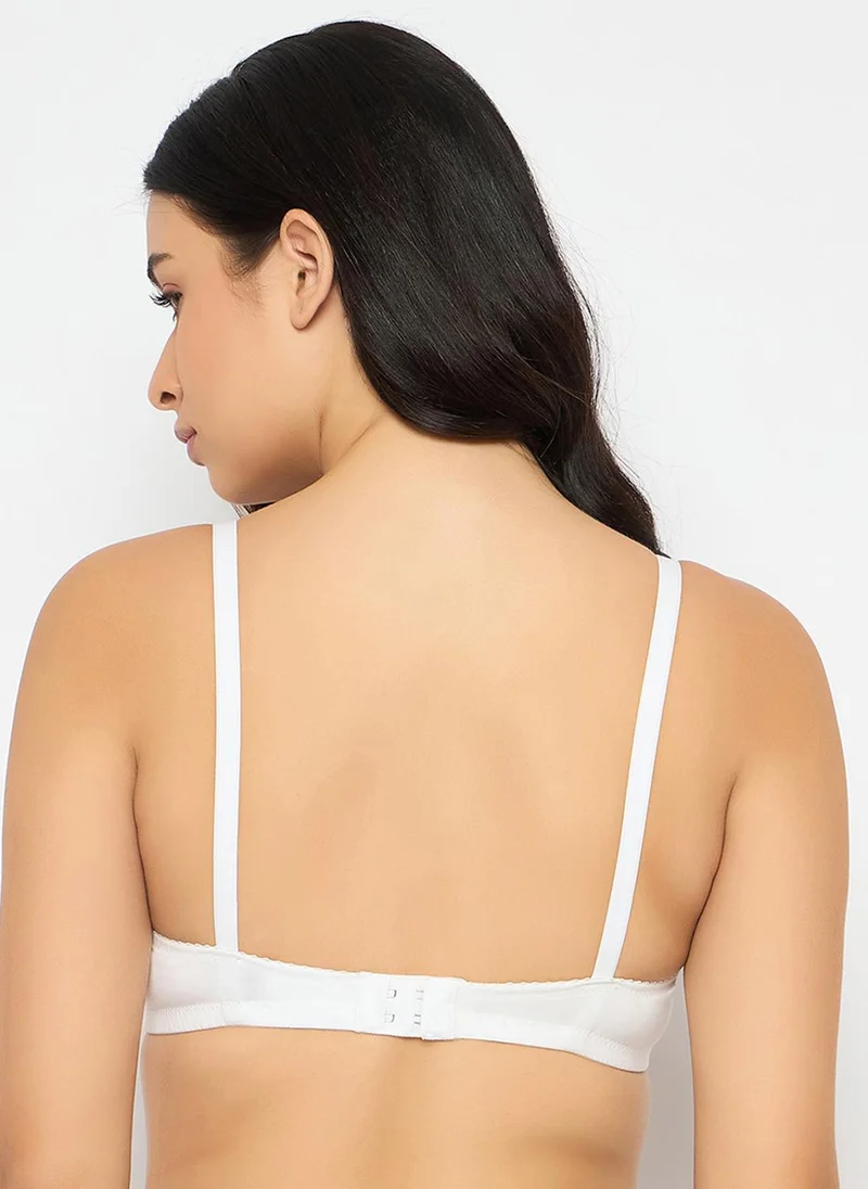Clovia Clovia Padded Non-Wired Demi Cup Feeding Bra in White