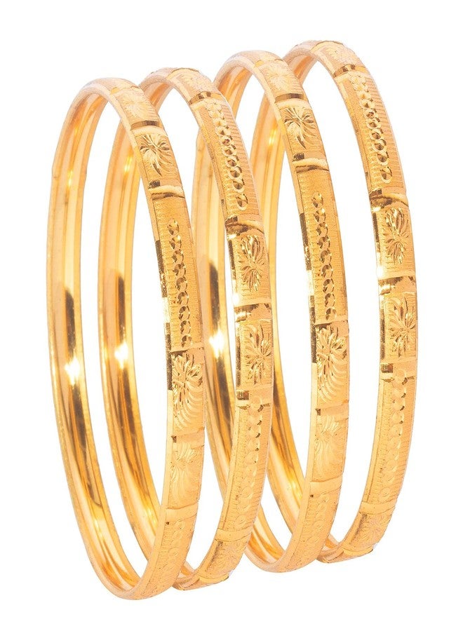 Bodha Traditional Indian Gold Plated Traditional Designer Bangles for Women (Pack of 4) SJ_3380_2.6 - Image 1