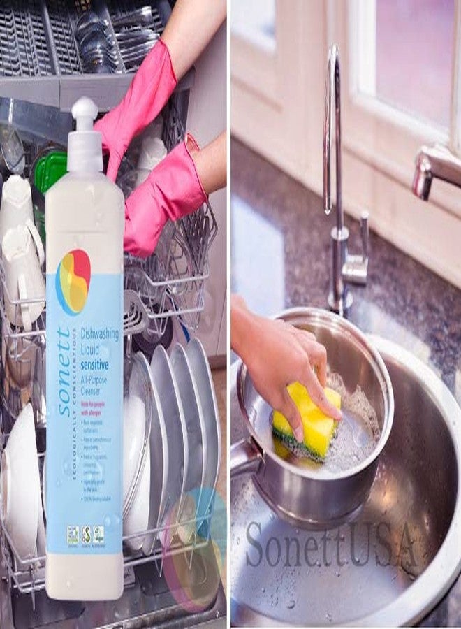 Sonett Organic Dishwashing Liquid, All Purpose Cleaner Sensitive Skin For People With Allergies 17 Fl.Oz (Pack of 6)) - Image 3