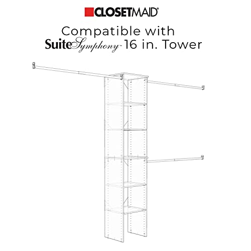 ClosetMaid SuiteSymphony Wood Closet Drawer, Add On Accessory, Modern Style, For Storage, Closet, Clothes, 16” x 10” Size for 16 in. Units, Pure White/Satin Nickel - Image 4