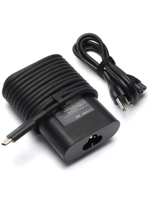 45w USB-C Type C Laptop Charger Replacement for Dell Latitude 7275 7370 5420 5285 5290 5520 XPS 13 9250 9360 9365 9370 9380 9350 9550 Chromebook 3100 3400 5190 la65nm170 02YK0F Adapter Power Cord