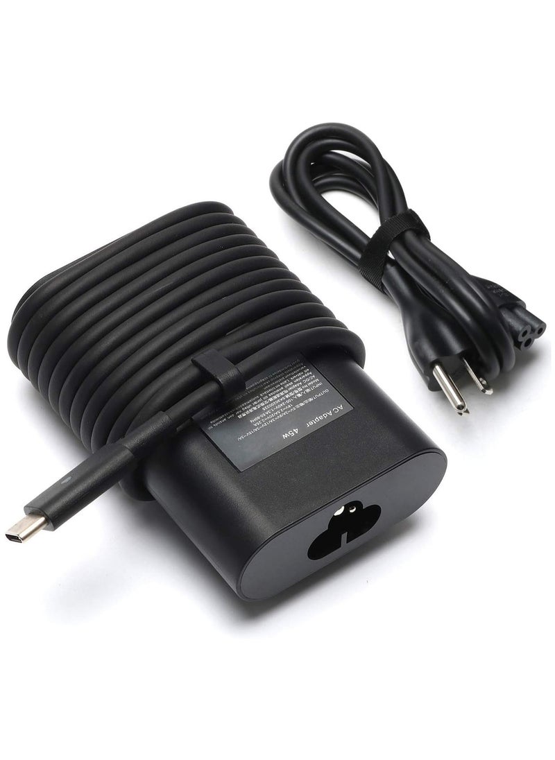 Generic - 45w USB-C Type C Laptop Charger Replacement for Dell Latitude 7275 7370 5420 5285 5290 5520 XPS 13 9250 9360 9365 9370 9380 9350 9550 Chromebook 3100 3400 5190 la65nm170 02YK0F Adapter Power Cord - Image 1