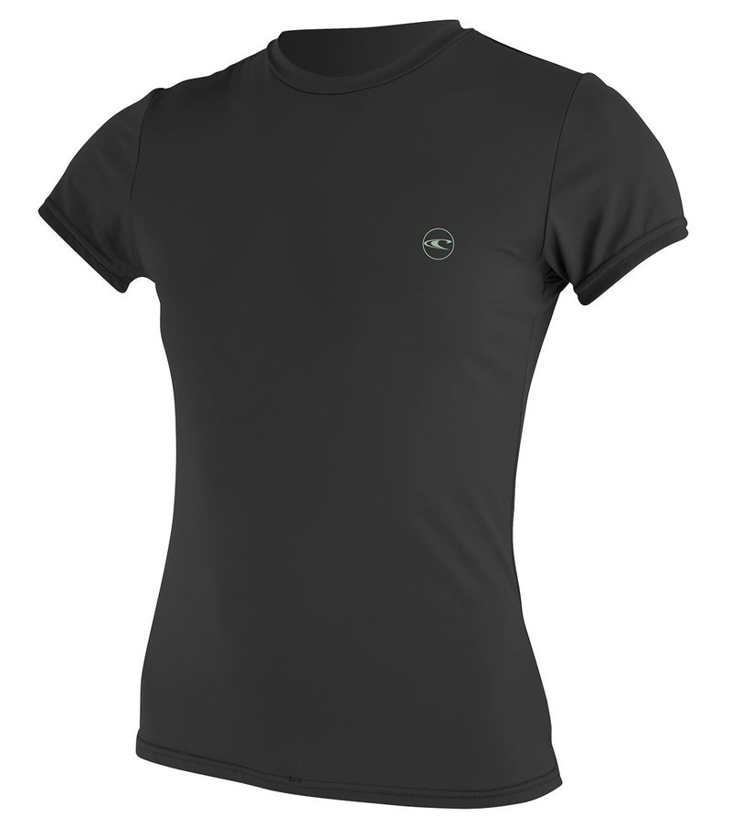 O'NEILL O'Neill Wetsuits Womens Basic Skins Upf 30 + Short Sleeve Sun Shirt, Black, X-Small - Image 1