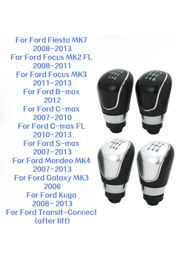 Black 5th Gear Shift Knob for Ford Fiesta Focus Mondeo Kuga Transit - Image 1
