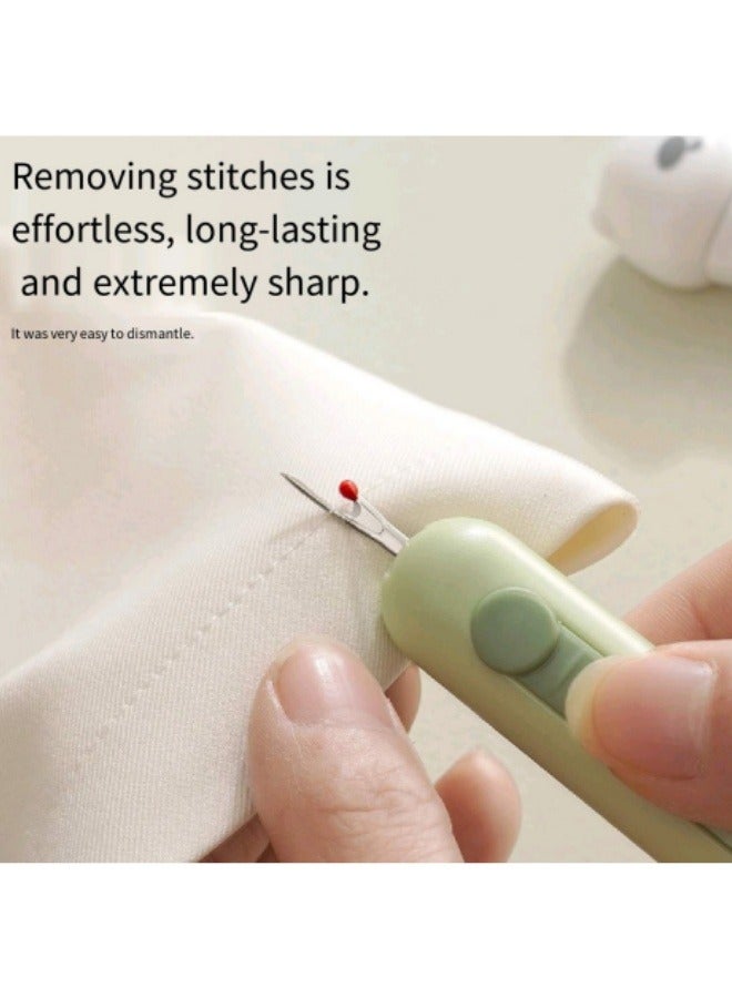 2 in 1 Needle Threader Seam Rippers Stitch Unpicker Plastic Handle Sewing Handy Thread Tools Suitable For Cross Stitch, Sewing, Handwork Green - Image 3