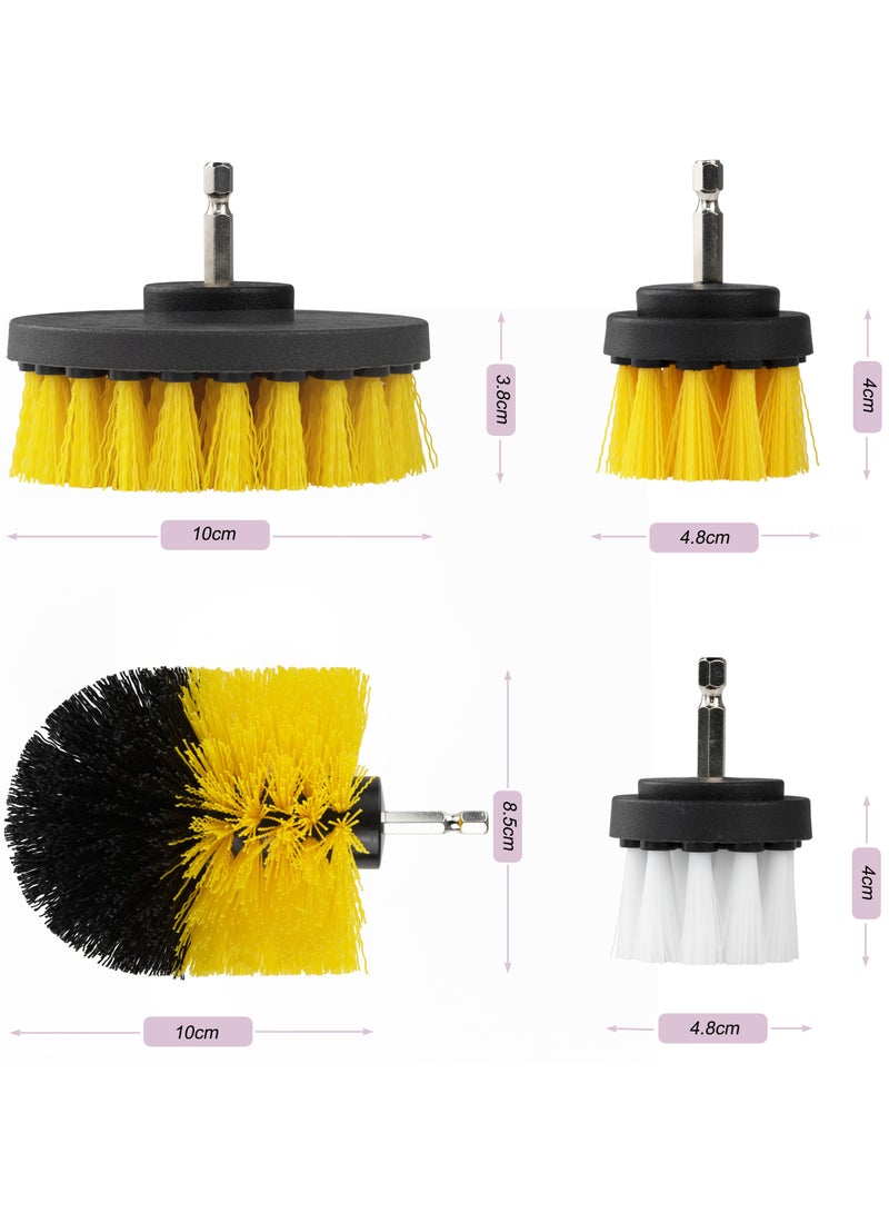 Car Cleaning Brush Set Drill Brush with Extension Rod and Storage Box Soft and Medium Stiffness 5 Pieces - Image 5