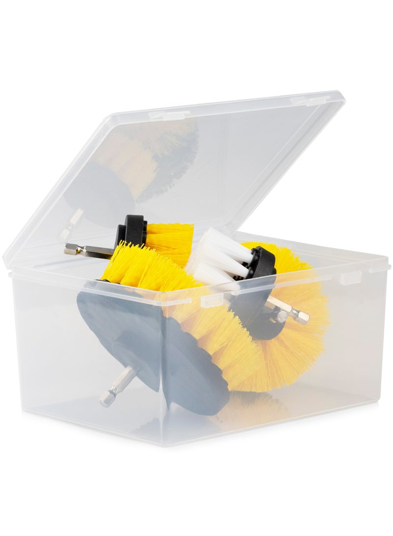 Car Cleaning Brush Set Drill Brush with Extension Rod and Storage Box Soft and Medium Stiffness 5 Pieces - Image 2