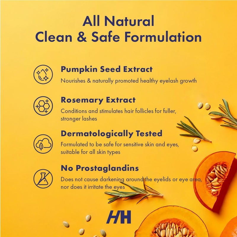 Handmade Heroes 100 Natural Eyelash Serum Rosemary and Pumpkin Seed Oil for Fuller and Longer Looking Eyelashes Lash Enhancing Serum for Natural Lashes Extensions Eyebrows - Image 3