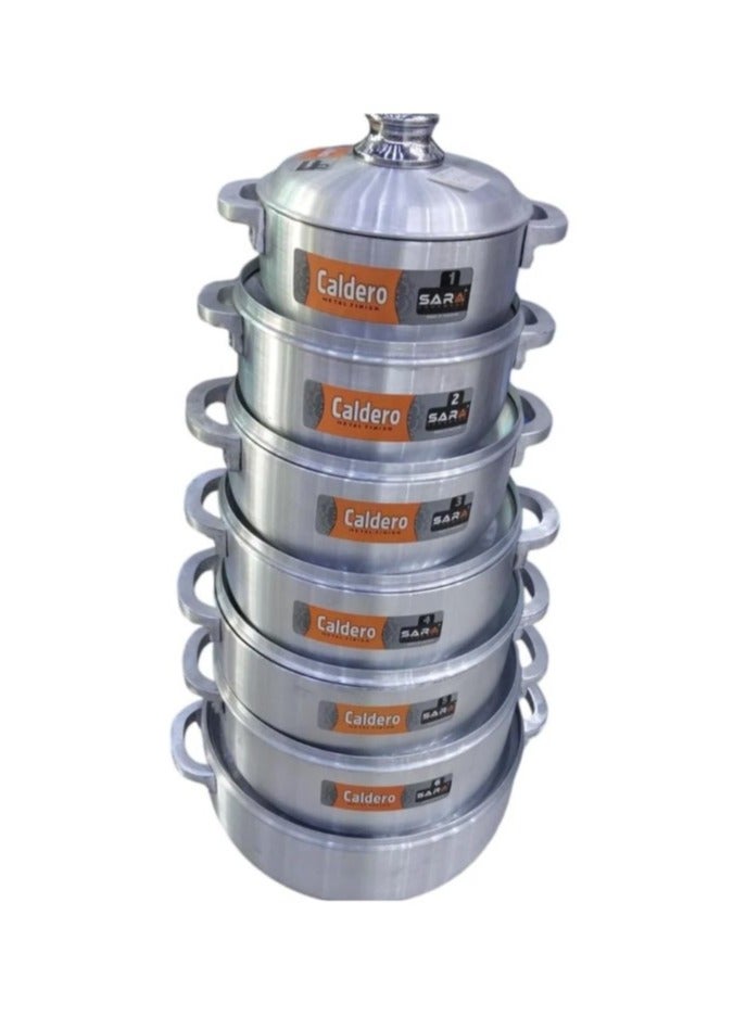 7-piece Pakistani wide aluminum cookware set  - Image 1