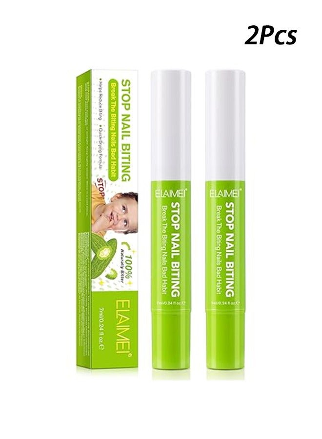 Elaimei Nail Biting Treatment for Kids, (2pcs) Thumb Sucking Deterrent, Nail Biting Prevention for Kids, Safe and Natural Plant Bitter Formula, Nail Care Stop Biting Nails-0.24floz - Image 1