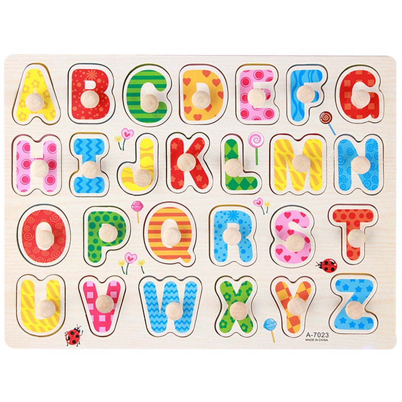 Puzzle Children'S Puzzle Toy 0.2 Montessori Wooden Alphanumeric Shape - Image 1