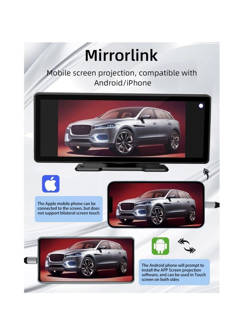 AROAQ - 9.3 Inch Car Stereo MP5 Player BT Hands-Free Calling FM Radio Support Carplay Android Auto Phone Link Reversing Assist U-Disk/TF Card with Adjustable Bracket - Image 1