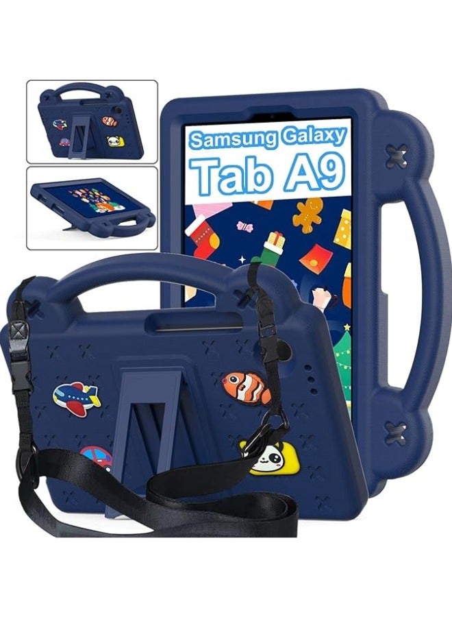 general Compatible with Samsung Galaxy Tab A9 (2023), Shockproof Protective Case with Shoulder Strap Handle Holder, Lightweight EVA Kid-friendly, Drop Resistant - Image 1