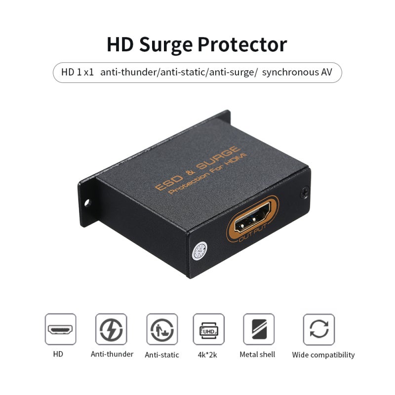 Surge Protector: 4K*2K@30HZ 3D Effect Anti-thunder Anti-static Anti-surge HD Signal Device - Portable Space-saving Design Thunder Protection for Home Theater Home Appliances - Image 2