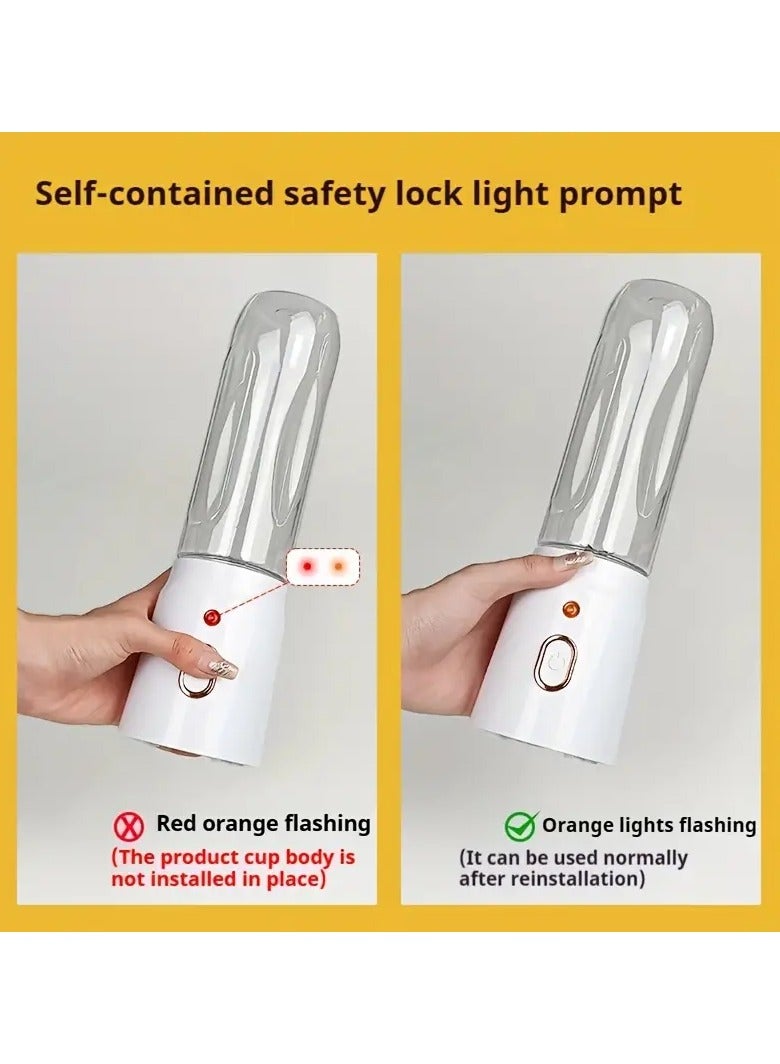 VIUAUAX 450ml Portable Blender, Portable and Rechargeable Battery Juice Blender, Portable Rechargeable Battery-Powered Dual-Use Juice Extractor, Multifunctional Juicer For Home Use, Mini, Dual Cups (Large and Small), Multifunctional,  ≤36V Operating Voltage, USB Rechargeable, Made of Plastic and Food Grade PP Cup, for Student Dormitory and Home Use - Image 5