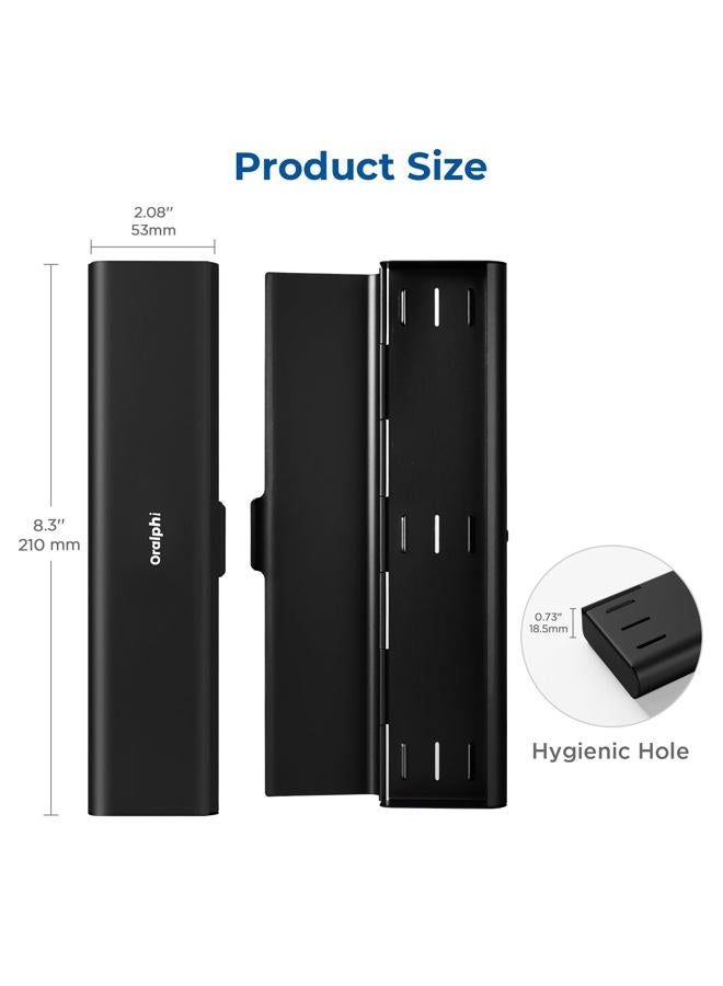 Oralphi Aluminium Toothbrush Case, black, Breite Version, 1 piece - Image 5