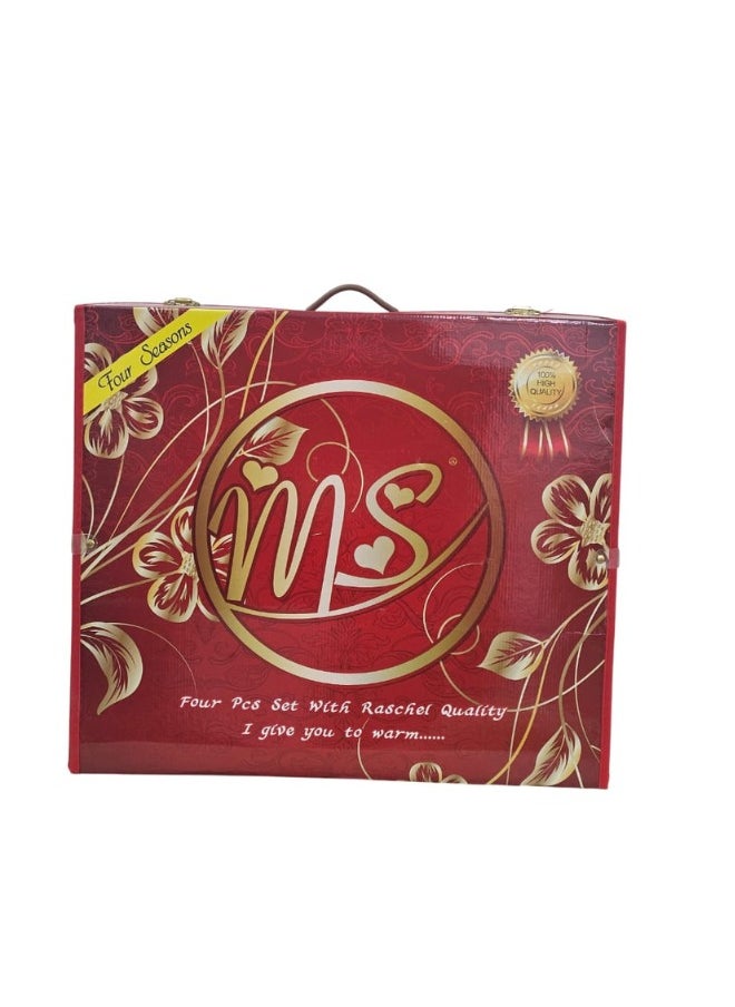 MS - 4 Pieces Heavy Winter Blanket Set 220X240 with Mattress Cover 260X230cm and 2 Pillowcases 55X75cm, Super Soft Double Layer Blanket Made of High Quality Material Excellent Craftsmanship (Whole Set Weight 9kg) - Image 1