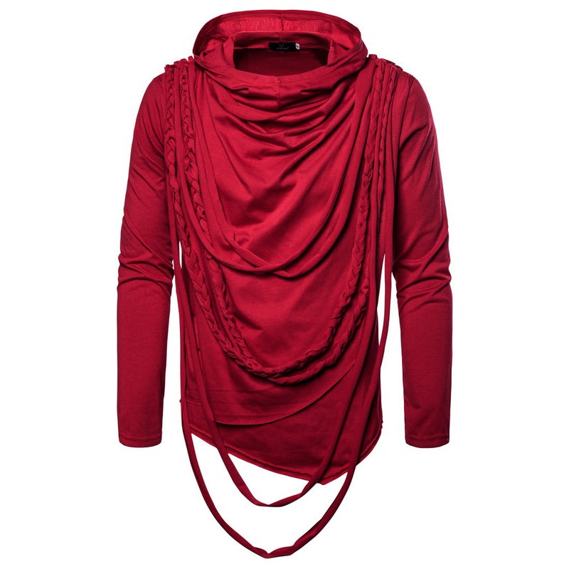 2020 Autumn European Code Trend Long Sleeve Hooded Pullover Pile Collar Hip Hop Long Sleeve T-Shirt Bottoming Yt051 - Image 1
