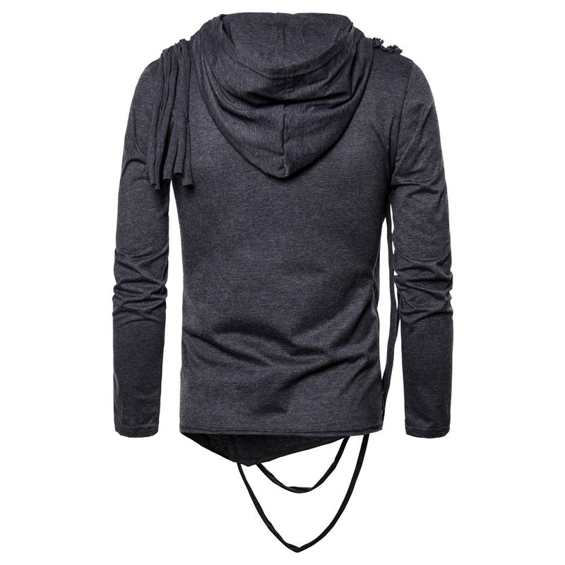 2020 Autumn European Code Trend Long Sleeve Hooded Pullover Pile Collar Hip Hop Long Sleeve T-Shirt Bottoming Yt051 - Image 4