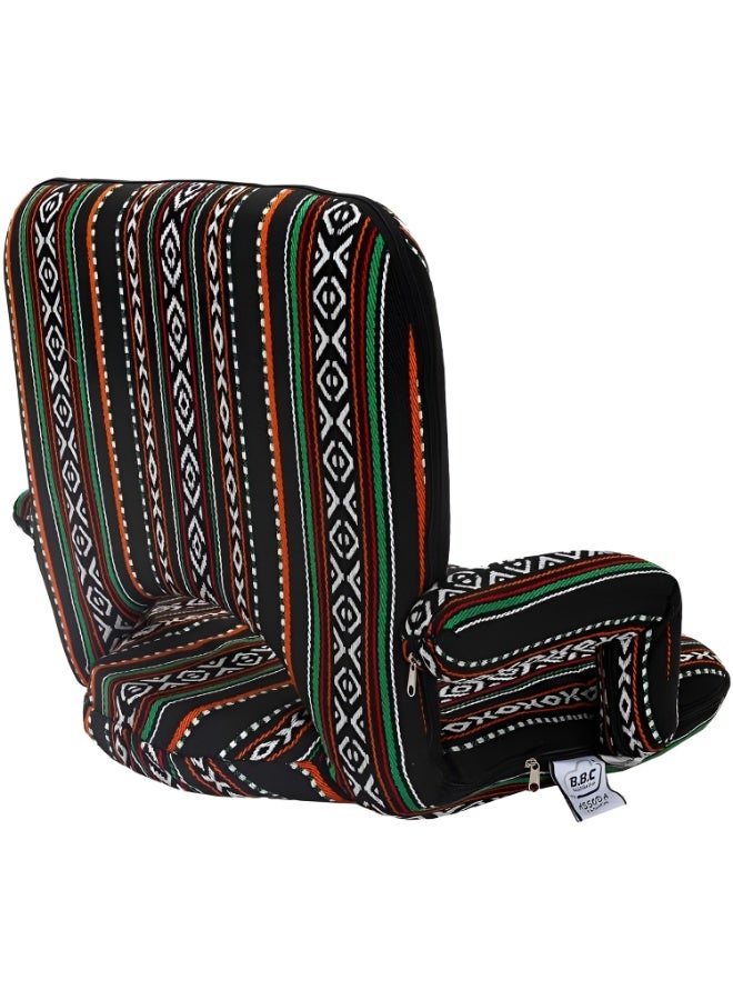 كادي ون كرسي أرضي قابل للطي مع مسند للذراعين، مقعد رحلات أرضي بزاوية ظهر قابلة للتعديل، كرسي تخييم اسفنجي مبطن مناسب للرحلات و التخييم و المناطق الخارجية و المنزل - Image 2