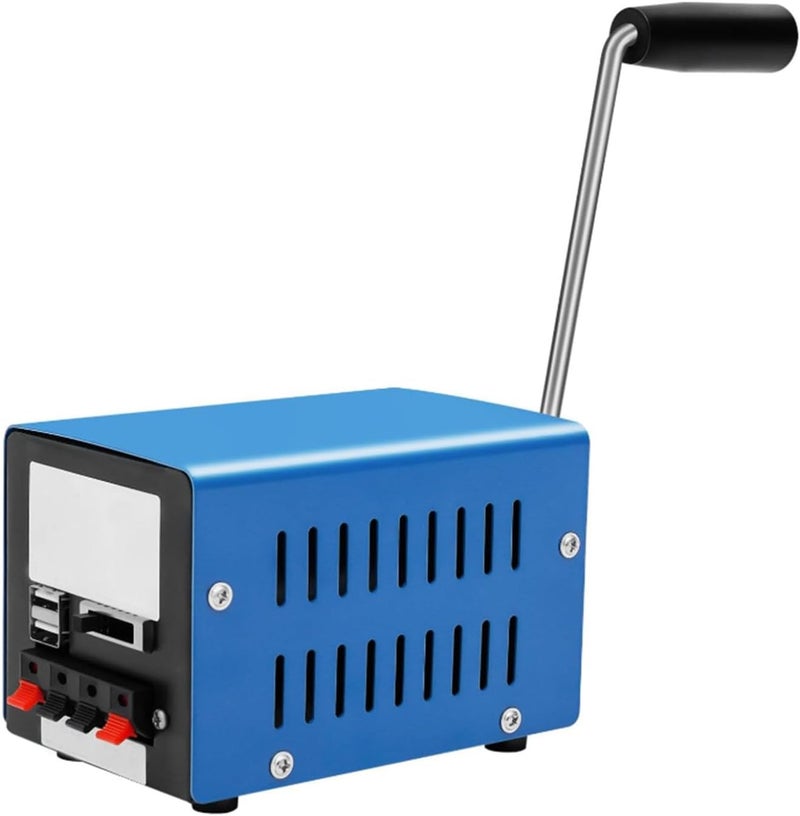 Home 3V-15V High Power Portable Generator, USB Charging 20W Low Noise Emergency hand cranked mobile for Outdoor Travel Camping Hiking Survival Activities(blue) - Image 1