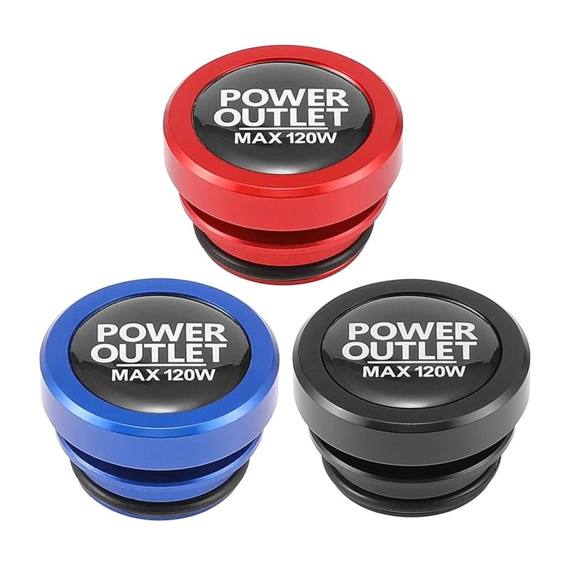 Black 12V Power Socket Plug Covers Aluminum Car Outlet Caps Easy Installation - Image 4