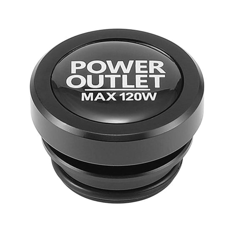Black 12V Power Socket Plug Covers Aluminum Car Outlet Caps Easy Installation - Image 1