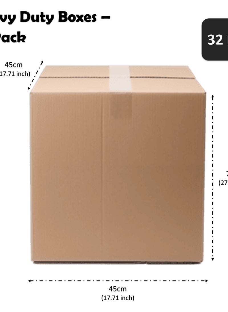 Houzi 10 Pack Recyclable Corrugated Cardboard Moving Boxes 45 x 45 x 70 cm Brown Carton 5 Ply 32kg capacity - Image 2